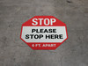 STOP Please Stop Here 6 Ft Apart Stop - Floor Sign