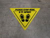 Please Stop Here 6 Ft Apart Shoe Prints Yield - Floor Sign