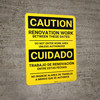 Caution: Renovation Work Bilingual (Spanish) - Wall Sign Caution: Renovation Work Bilingual (Spanish) - Wall Sign