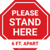 Please Stand Here 6 Ft. Apart STOP - Floor Sign Please Stand Here 6 Ft. Apart STOP - Floor Sign