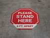 Please Stand Here 6 Ft. Apart STOP - Floor Sign Please Stand Here 6 Ft. Apart STOP - Floor Sign
