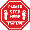 Please Step Here Stay Safe Shoe Prins STOP - Floor Sign