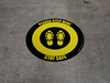 Please Step Here Stay Safe Shoe Prints Yellow/Black Circular - Floor Sign