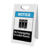 No Congregating in Locker Rooms - A-Frame Sign