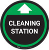 Cleaning Station With Arrow Green - Circular - Floor Sign