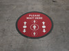 Please Wait Here With Social Distance Dots Red - Circular - Floor Sign Please Wait Here With Social Distance Dots Red - Circular - Floor Sign