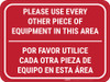 Use Every Other Piece Of Equipment In This Area Bilingual Spanish Red - Rectangular - Floor Sign Use Every Other Piece Of Equipment In This Area Bilingual Spanish Red - Rectangular - Floor Sign