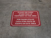 Use Every Other Piece Of Equipment In This Area Bilingual Spanish Red - Rectangular - Floor Sign Use Every Other Piece Of Equipment In This Area Bilingual Spanish Red - Rectangular - Floor Sign