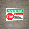 Health First: Stop - Mandatory Temp Screening Landscape - Wall Sign