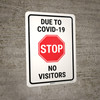 Due To Covid No Vistors Portrait - Wall Sign
