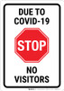 Due To Covid No Vistors Portrait - Wall Sign