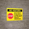 No Visitors Due To Covid Landscape - Wall Sign