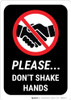 Please Don't Shake Hands Portrait - Wall Sign