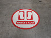 Stand Here Spanish with Feet Icon (Red) Circle - Floor Sign
