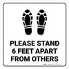 Please Stand 6 Feet Apart From Others Shoe Prints Square Please Stand 6 Feet Apart From Others Shoe Prints Square