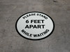 Please Stand 6 Feet Apart While Waiting - Circular - Floor Sign