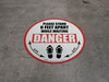 Please Stand 6 Feet Apart While Waiting Danger Shoe Prints - Circular - Floor Sign Please Stand 6 Feet Apart While Waiting Danger Shoe Prints - Circular - Floor Sign