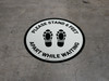 Please Stand 6 Feet Apart While Waiting Shoe Prints - Circular - Floor Sign
