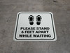 Please Stand 6 Feet Apart While Waiting Shoe Prints Square Please Stand 6 Feet Apart While Waiting Shoe Prints Square