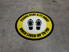 Please Stay 6 Ft Away When Lined Up To Pay Shoe Prints Border - Circular - Floor Sign