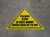 Please Stay 6 Ft Away When Lined Up To Pay Triangle Please Stay 6 Ft Away When Lined Up To Pay Triangle