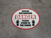 Social Distancing Danger Please Stand In The Frame Shoe Prints - Circular - Floor Sign