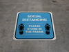 Social Distancing Please Stand In The Frame Shoe Prints Blue Square Social Distancing Please Stand In The Frame Shoe Prints Blue Square