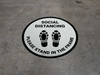 Social Distancing Please Stand In The Frame Shoe Prints - Circular - Floor Sign Social Distancing Please Stand In The Frame Shoe Prints - Circular - Floor Sign