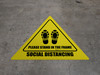 Social Distancing Please Stand In The Frame Shoe Prints Triangle