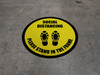 Social Distancing Please Stand In The Frame Shoe Prints Yellow Border - Circular - Floor Sign