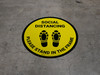 Social Distancing Please Stand In The Frame Shoe Prints Yellow - Circular - Floor Sign Social Distancing Please Stand In The Frame Shoe Prints Yellow - Circular - Floor Sign