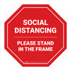 Social Distancing Please Stand In The Frame Stop - Circular - Floor Sign