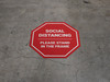 Social Distancing Please Stand In The Frame Stop - Circular - Floor Sign