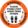 Warning: Please Stand 6 Feet Apart From Others Shoe Prints - Circular - Floor Sign