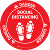 Danger: Social Distancing Shoe Prints OSHA Circular - Floor Sign