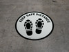 Keep Safe Distance Shoe Prints Circular - Floor Sign