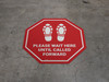Please Wait Here Until Called Forward Shoe Prints Stop - Floor Sign Please Wait Here Until Called Forward Shoe Prints Stop - Floor Sign