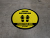 Social Distancing Please Stand Here 6 Ft Apart Shoe Prints Black Border Circular - Floor Sign Social Distancing Please Stand Here 6 Ft Apart Shoe Prints Black Border Circular - Floor Sign