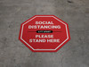 Social Distancing Please Stand Here 6 Ft Apart Stop - Floor Sign Social Distancing Please Stand Here 6 Ft Apart Stop - Floor Sign