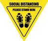 Social Distancing Please Stand Here Shoe Prints Yield - Floor Sign