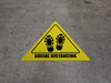 Social Distancing Shoe Prints Triangle - Floor Sign