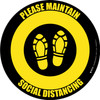 Social Distancing Shoe Prints Yellow Black Circular - Floor Sign Social Distancing Shoe Prints Yellow Black Circular - Floor Sign