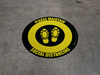 Social Distancing Shoe Prints Yellow Black Circular - Floor Sign Social Distancing Shoe Prints Yellow Black Circular - Floor Sign