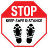 STOP: Keep Safe Distance Shoe Prints - Floor Sign STOP: Keep Safe Distance Shoe Prints - Floor Sign