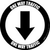 One Way Traffic - Down Arrow Black - Floor Sign