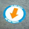 One Way Traffic - Down Arrow Orange - Floor Sign One Way Traffic - Down Arrow Orange - Floor Sign