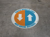 Traffic Moves In Lanes - Keep Social Distance - Floor Sign Traffic Moves In Lanes - Keep Social Distance - Floor Sign