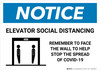 Notice: Elevator Social Distancing - Remember To Face The Wall with Icon Landscape - Wall Sign Notice: Elevator Social Distancing - Remember To Face The Wall with Icon Landscape - Wall Sign