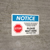Notice: For Your Safety We Are Limiting Customers - Please Wait Here Landscape - Wall Sign