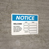 Notice: Welcome - We Will be Limiting Store Hours and Capacity Landscape - Wall Sign